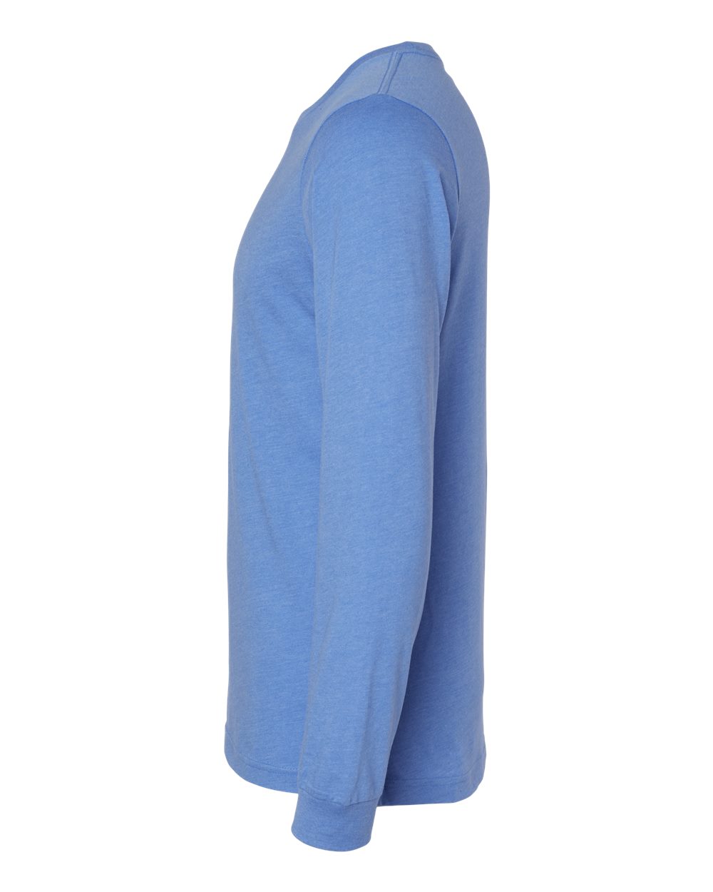 Left View of Heather Columbia Blue Heather CVC Long Sleeve Tee - 3501CVC