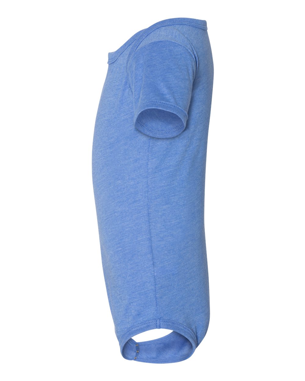 Left View of Heather Columbia Blue Infant Jersey One Piece - 100B