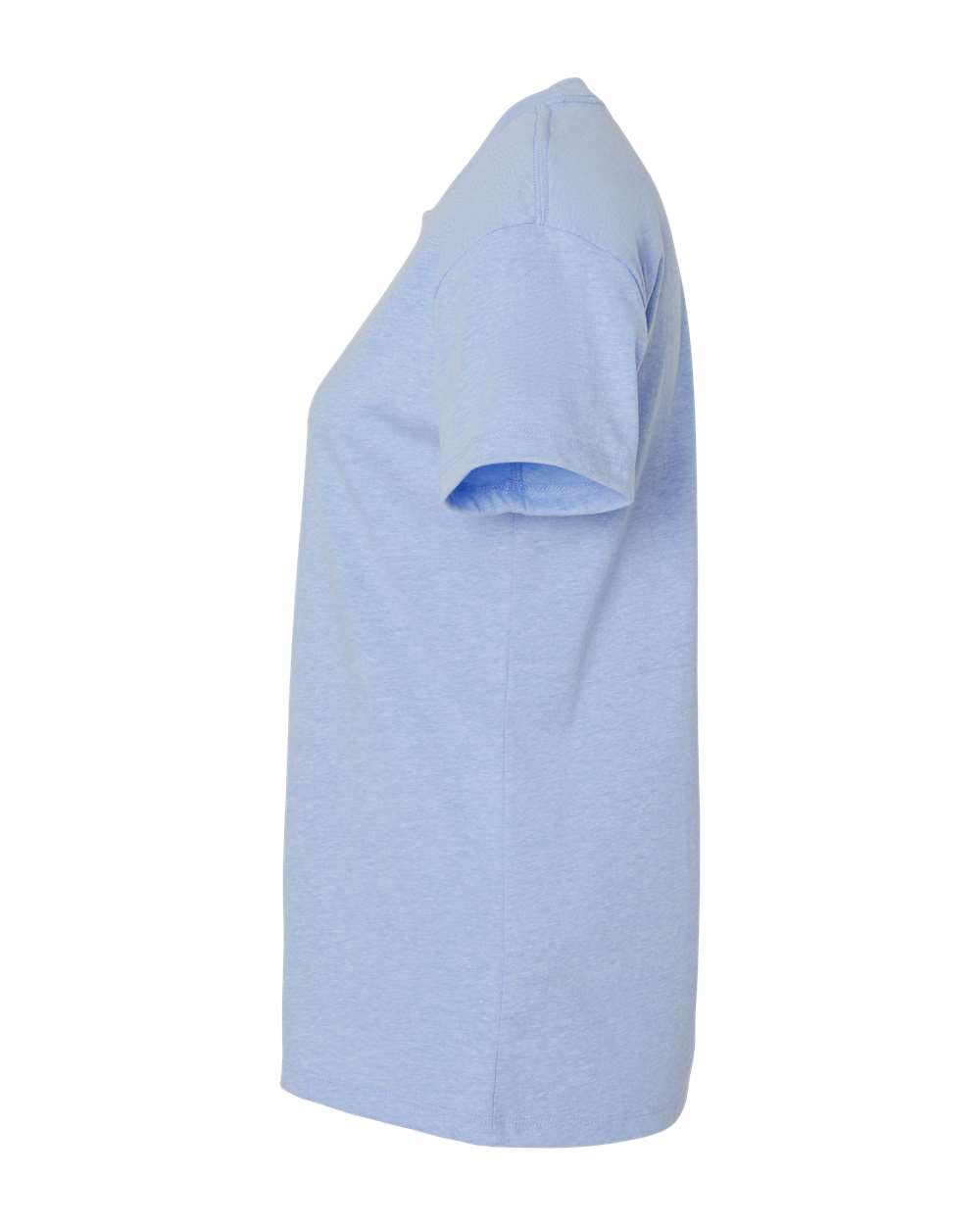 Left View of Heather Columbia Blue Women&#39;s CVC Relaxed T-Shirt - 6600
