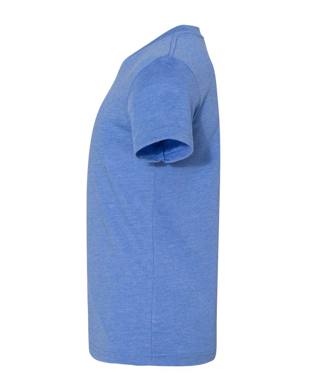 Left View of Heather Columbia Blue Youth CVC Jersey Tee - 3001YCVC