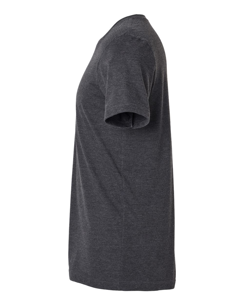 Left View of Heather Dark Grey Combed CVC T-Shirt - 602CVC
