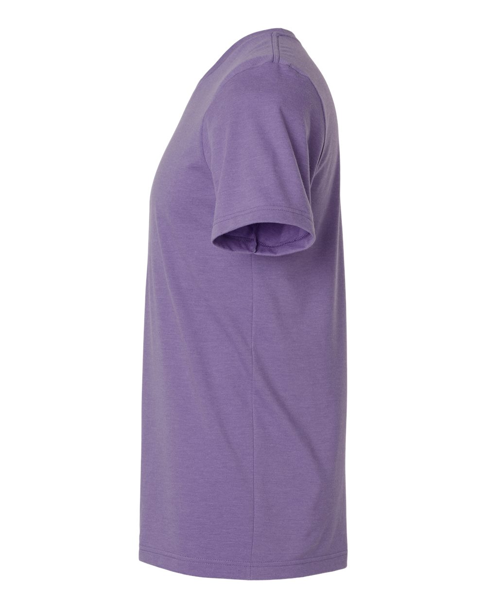 Left View of Heather Deep Purple Combed CVC T-Shirt - 602CVC