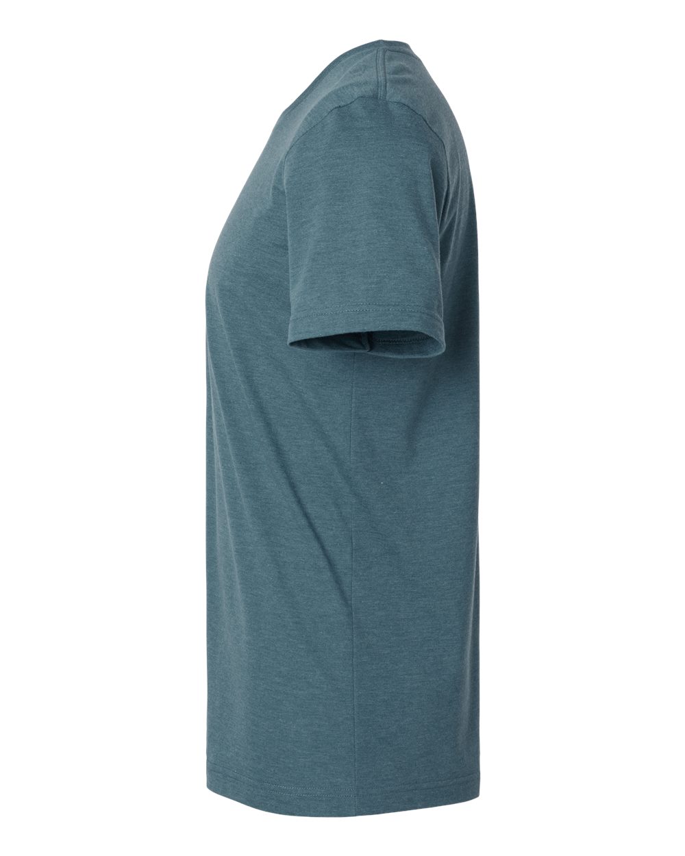 Left View of Heather Deep Teal Combed CVC T-Shirt - 602CVC