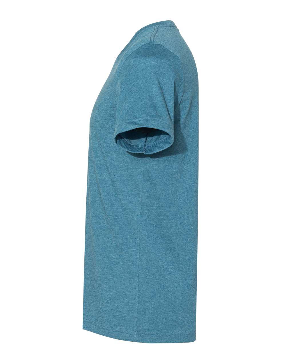 Left View of Heather Deep Teal Heather CVC V-Neck Tee - 3005CVC