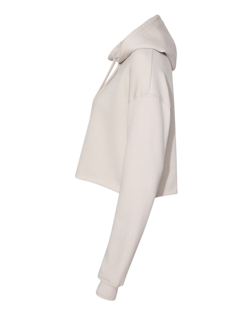 Left View of Heather Dust Women&#39;s Crop Fleece Hoodie - 7502