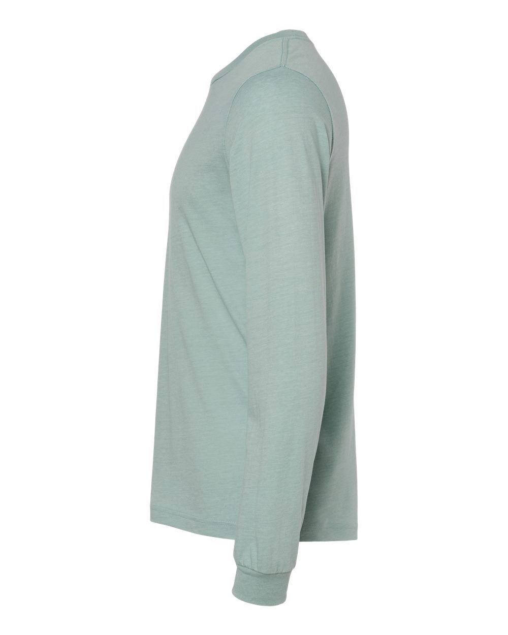Left View of Heather Dusty Blue Heather CVC Long Sleeve Tee - 3501CVC