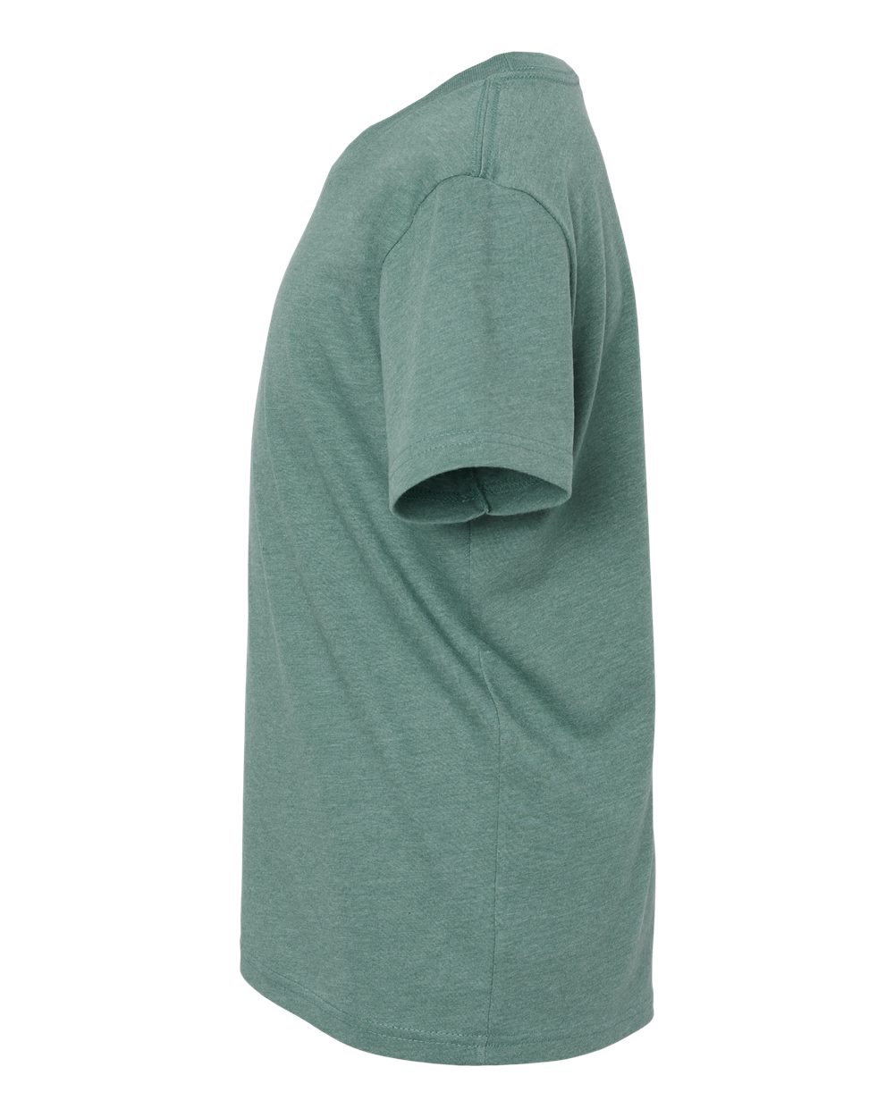 Left View of Heather Dusty Blue Youth CVC Jersey Tee - 3001YCVC