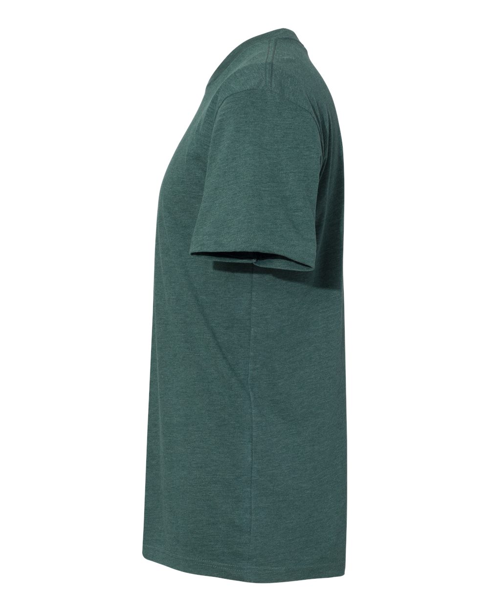 Left View of Heather Forest Green Sueded T-Shirt - 6410
