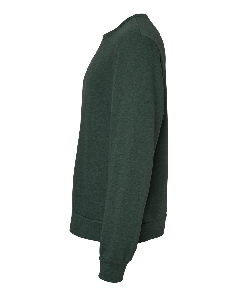 Left View of Heather Forest Sponge Fleece Classic Crewneck Sweatshirt - 3911