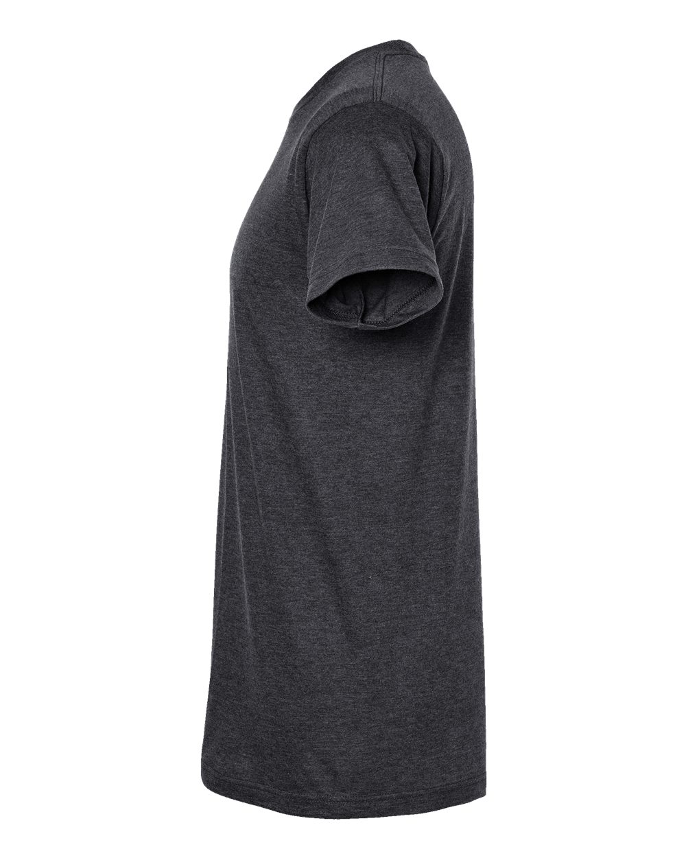 Left View of Heather Graphite Fine Jersey T-Shirt - 202