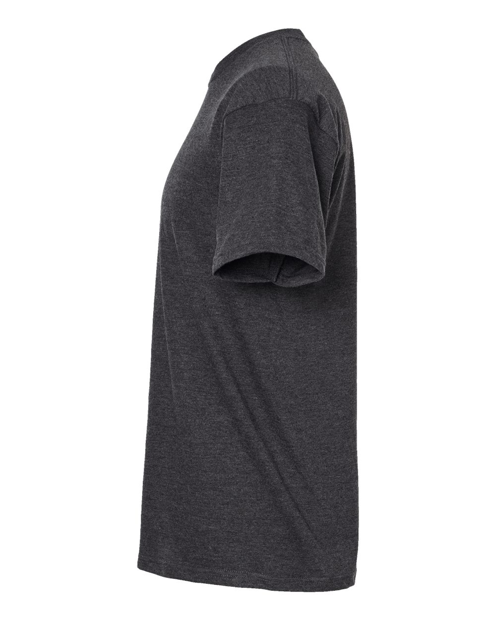 Left View of Heather Graphite Heavyweight Jersey T-Shirt - 290