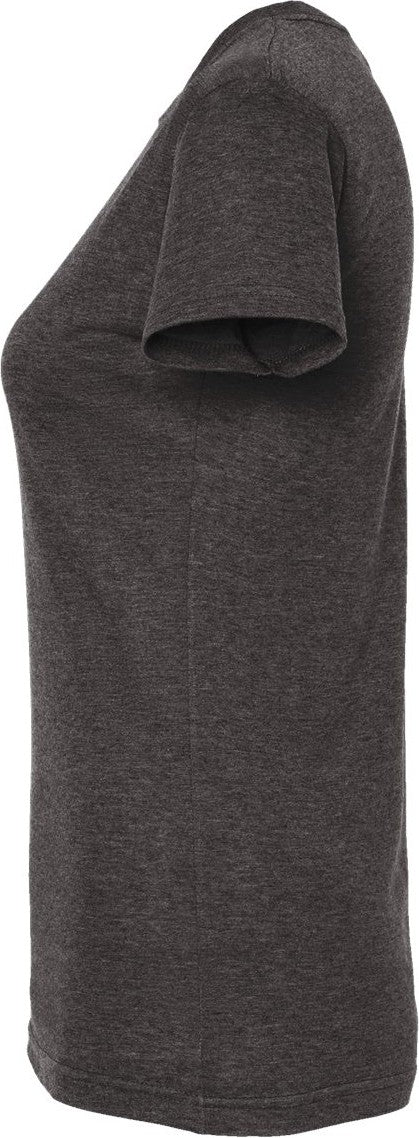 Left View of Heather Graphite Women&#39;s Poly-Rich T-Shirt - 240