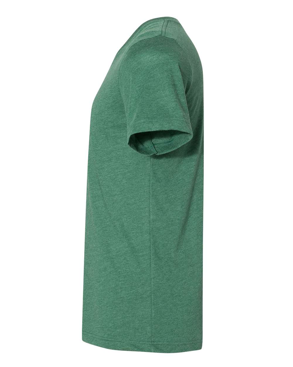 Left View of Heather Grass Green Heather CVC V-Neck Tee - 3005CVC