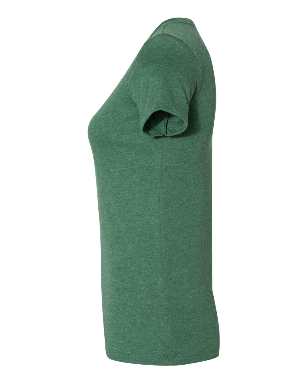 Left View of Heather Grass Green Women&#39;s Slim Fit Tee - 6004