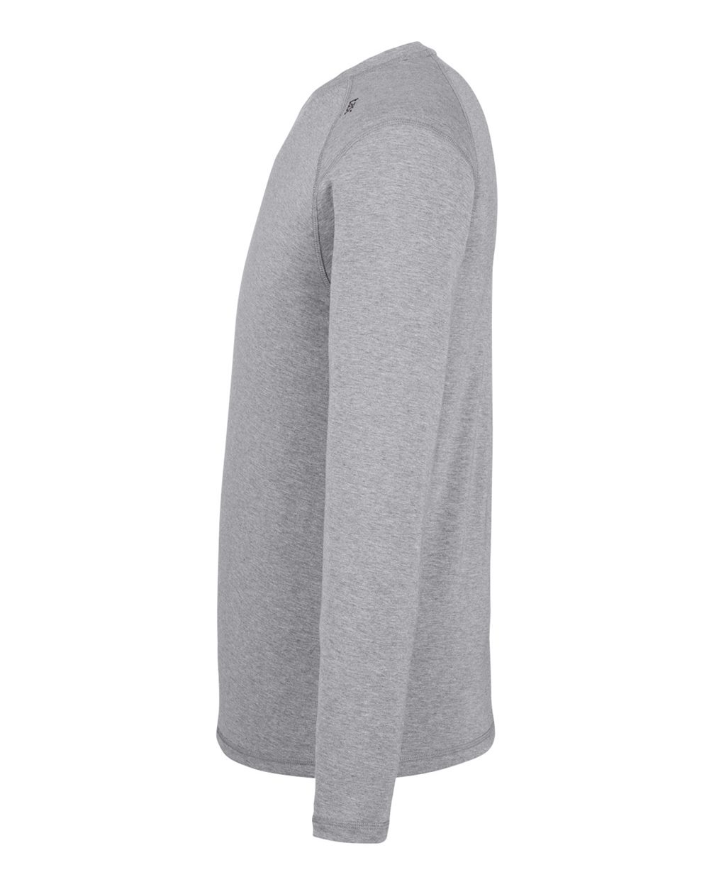 Rear View of Heather Grey Carrollton Fitness Long Sleeve T-Shirt - TM310