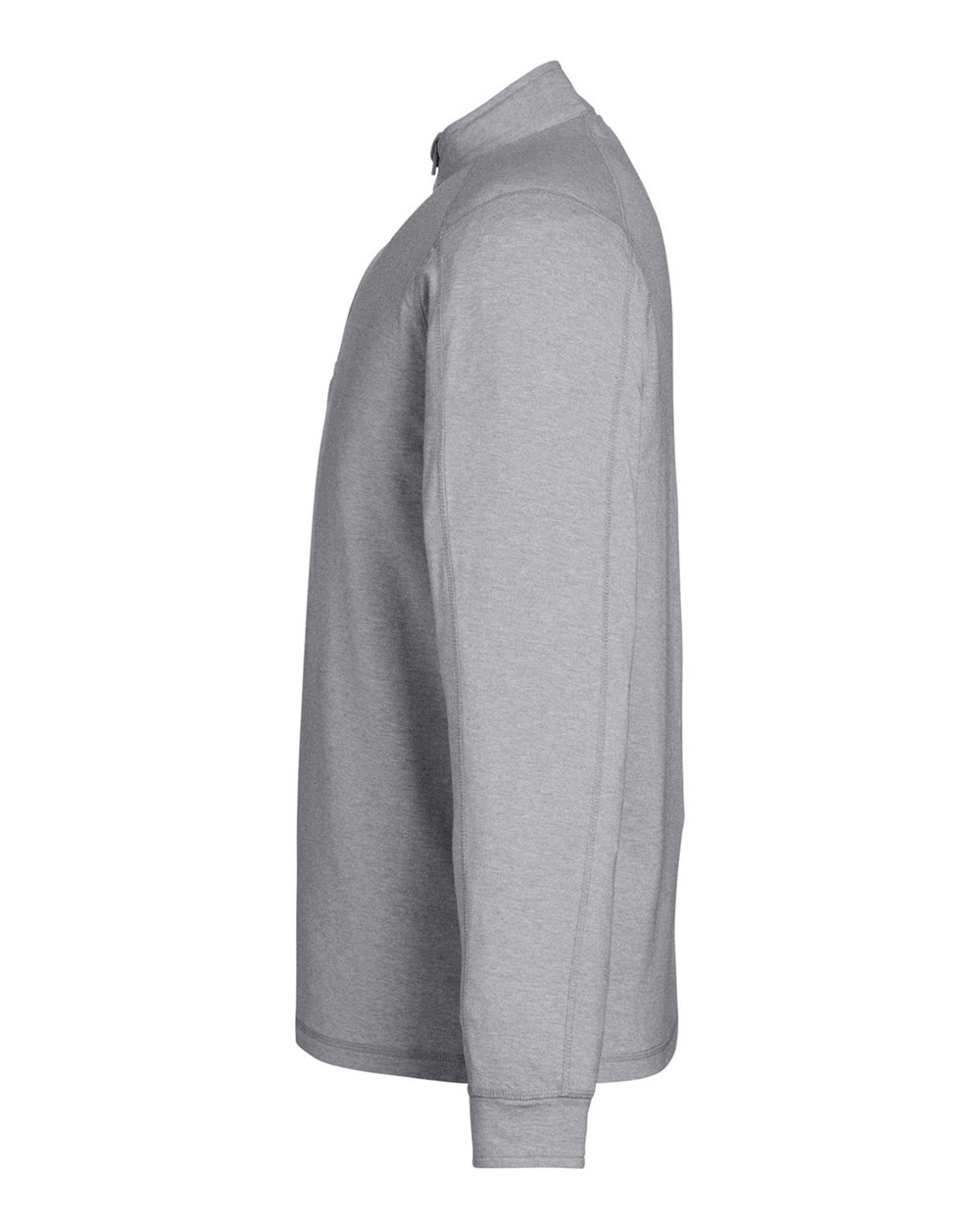 Rear View of Heather Grey Carrollton Quarter-Zip Pullover - TM109AB