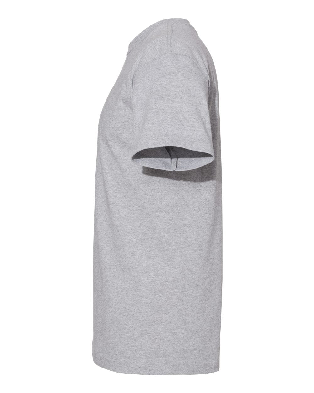 Left View of Heather Grey Heavyweight Cotton Tee - 1301