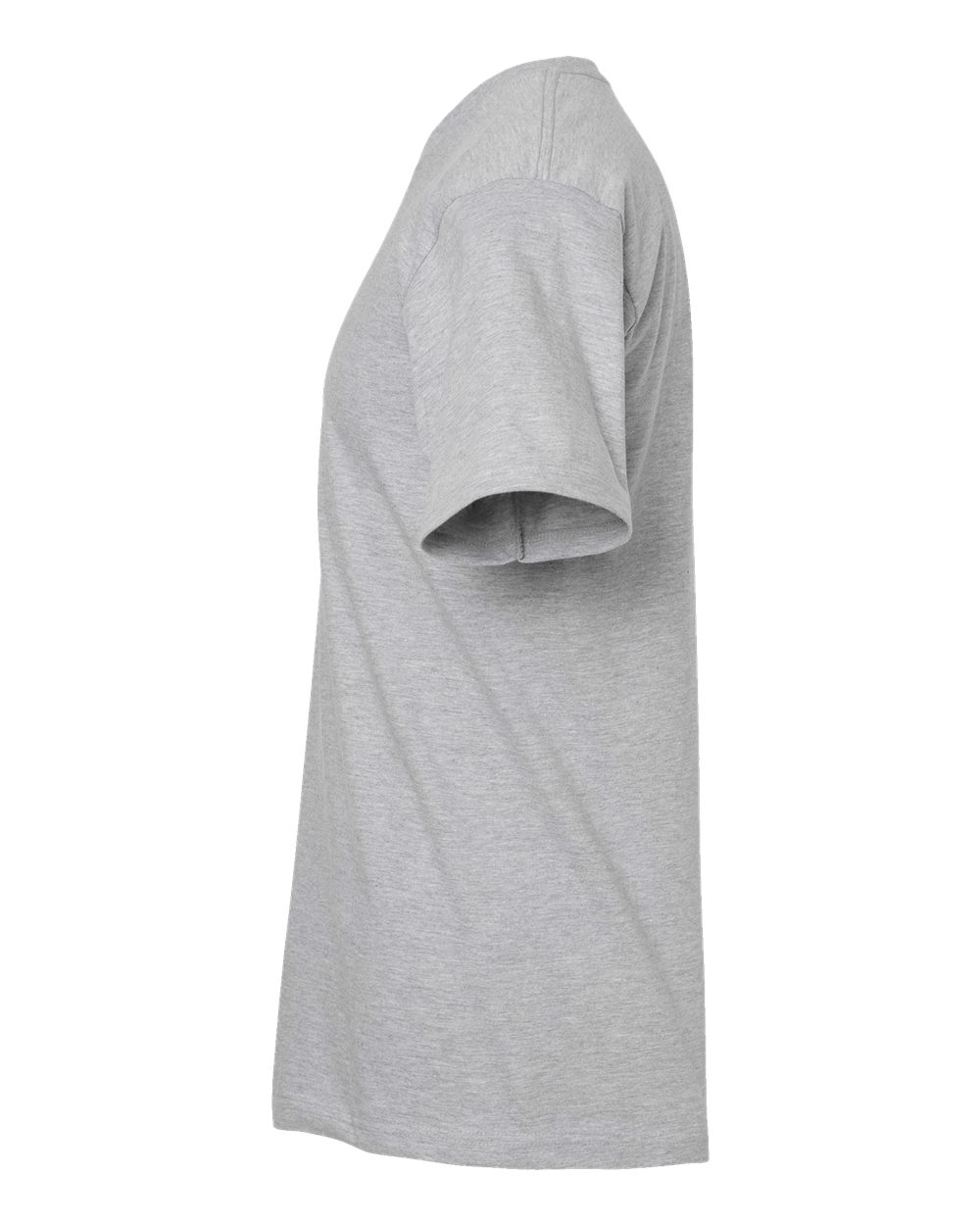 Left View of Heather Grey Heavyweight Jersey T-Shirt - 290