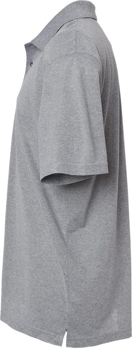 Left View of Heather Grey Saratoga Performance Mini Mesh Polo - 100