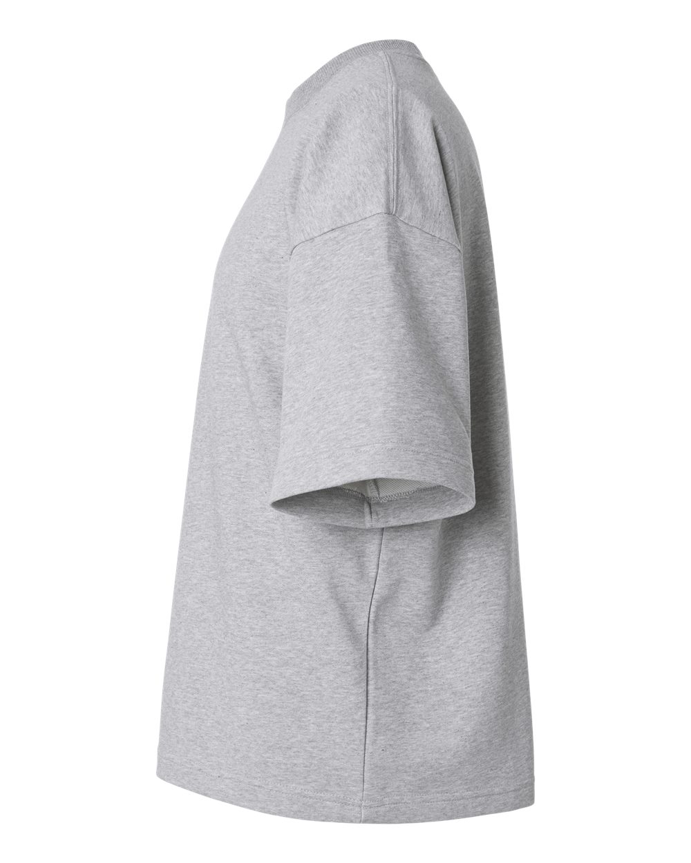 Left View of Heather Grey Unisex French Terry Ex Crew - FTEX00 plain
