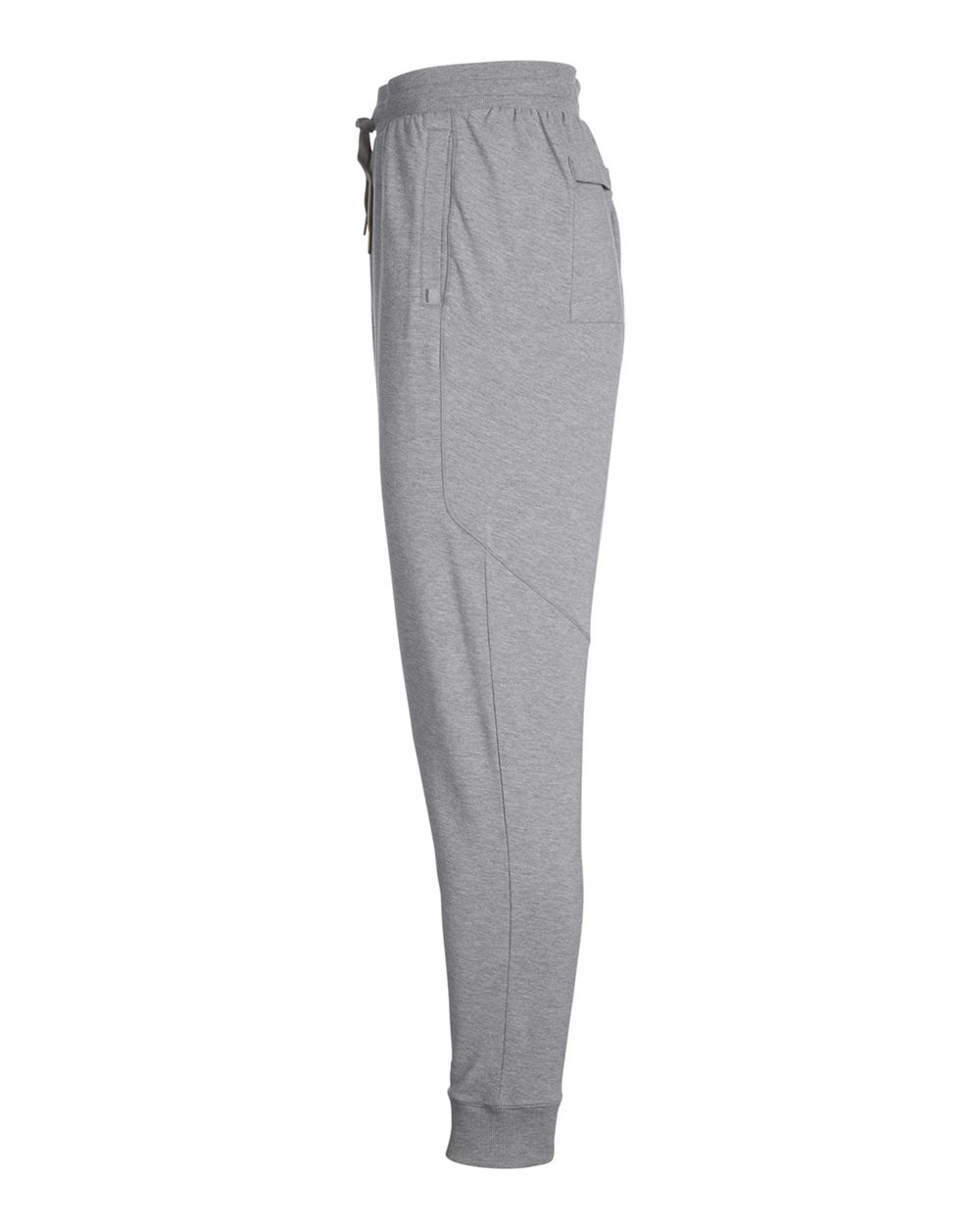 Rear View of Heather Grey Varsity Joggers - TM764