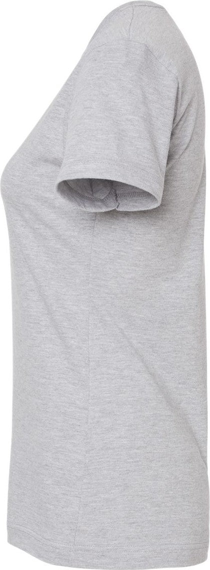 Left View of Heather Grey Women&#39;s Fine Jersey Classic Fit T-Shirt - 216