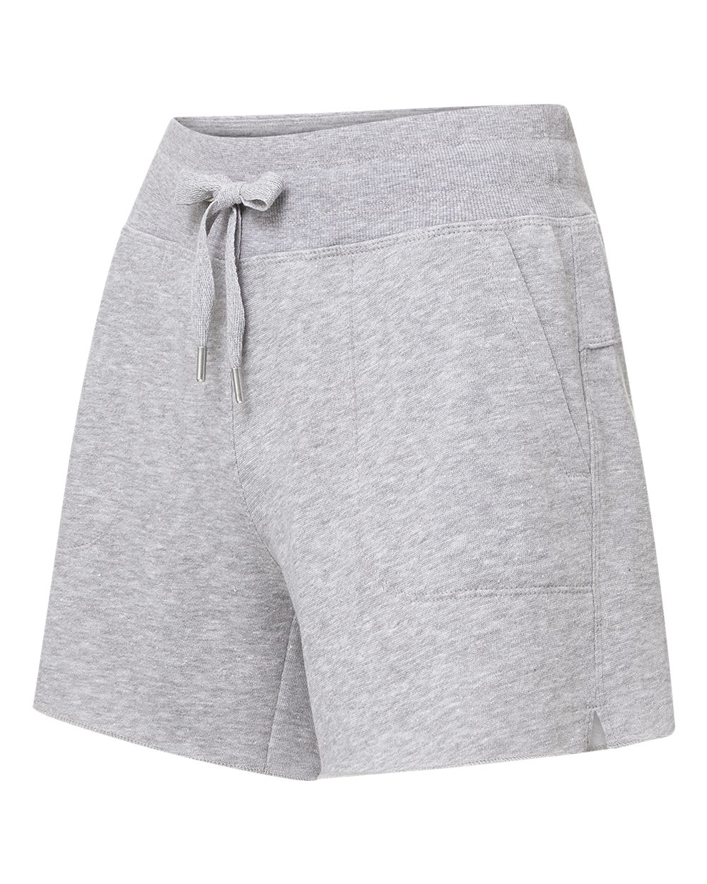 Left View of Heather Grey Women's Jolene Fundamental Fleece Shorts - W23151