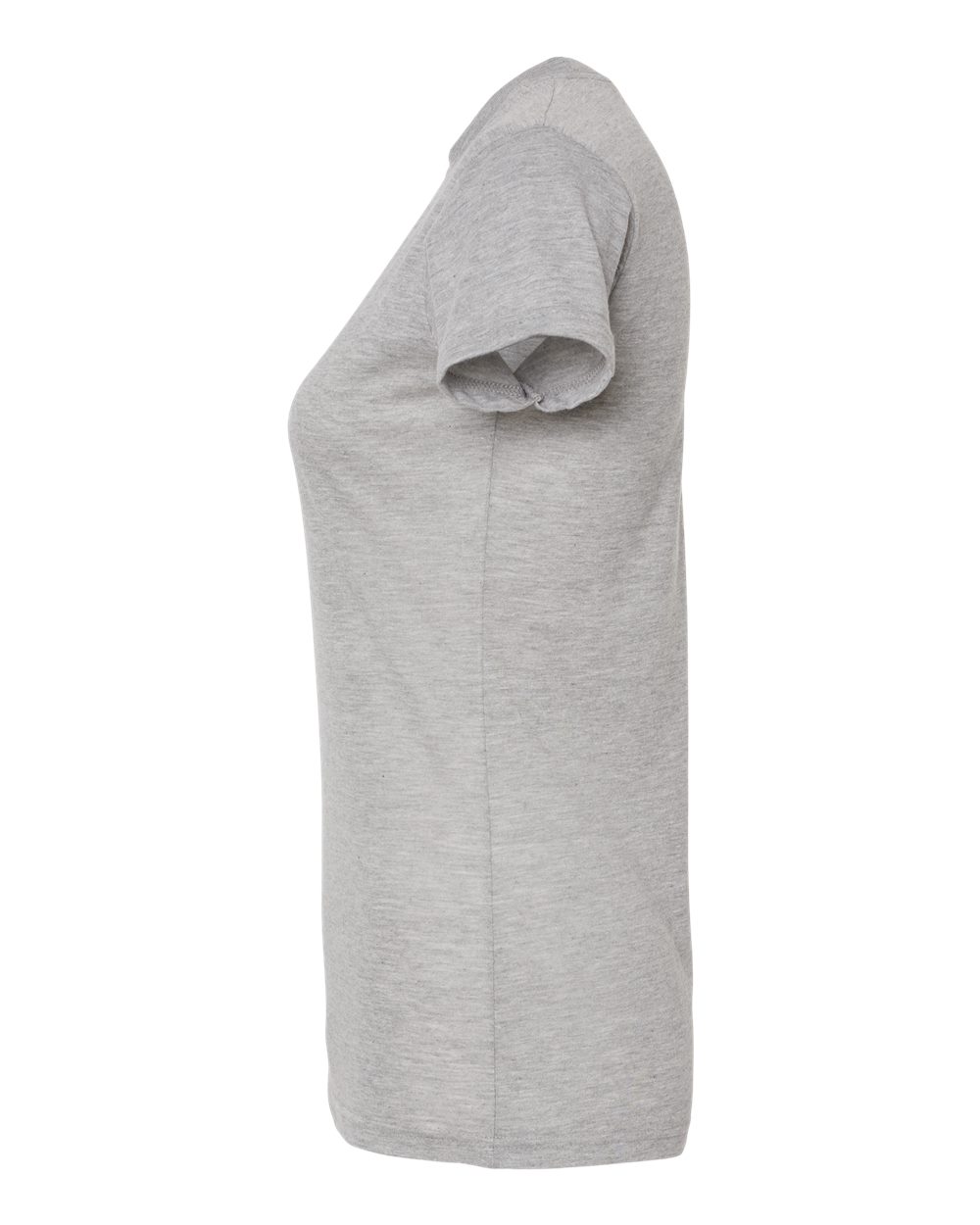 Left View of Heather Grey Women&#39;s Poly-Rich T-Shirt - 240