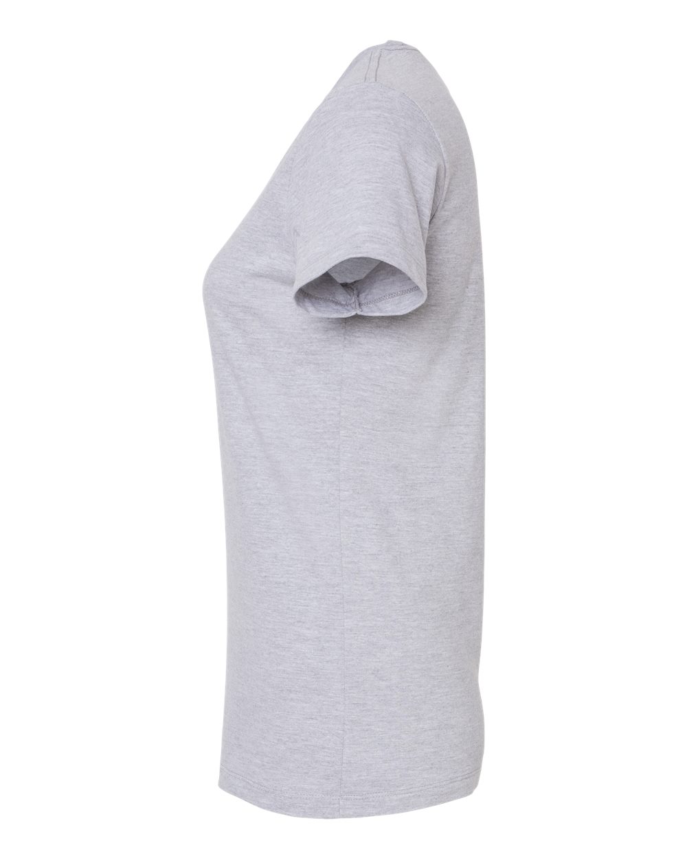 Left View of Heather Grey Women&#39;s Premium Cotton T-Shirt - 516