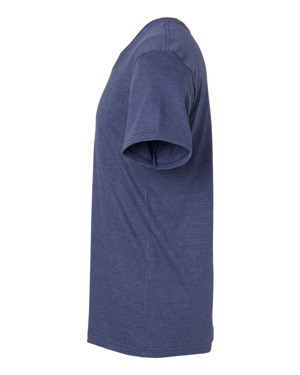 Left View of Heather Indigo CVC V-Neck Tee - 2006CVC