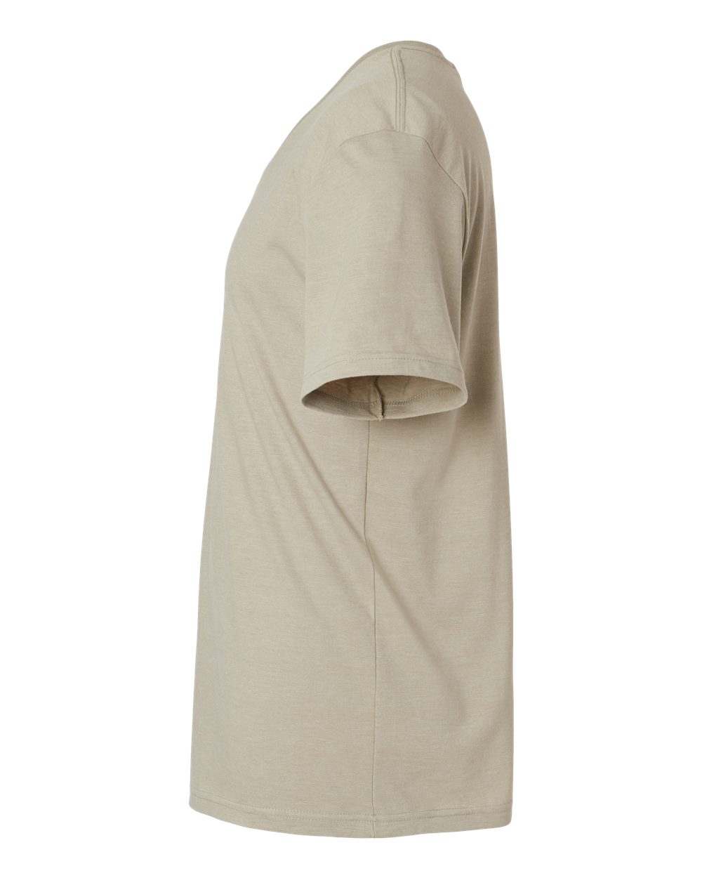 Left View of Heather Khaki CVC V-Neck Tee - 2006CVC
