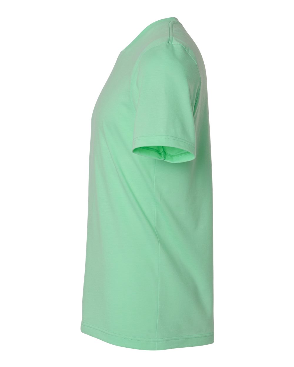 Left View of Heather Light Mint Combed CVC T-Shirt - 602CVC