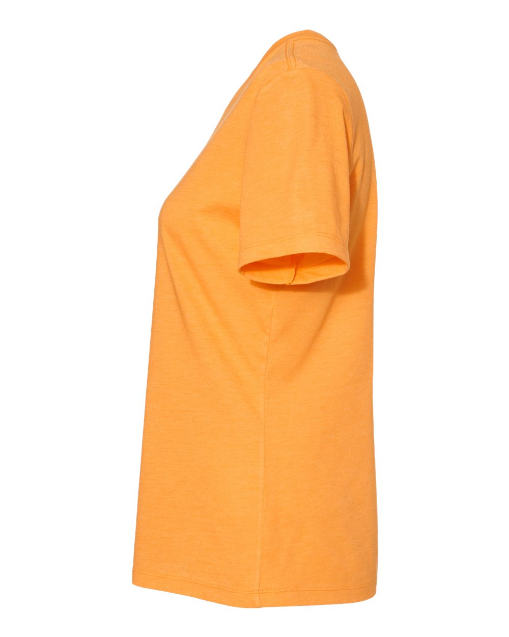 Left View of Heather Marmalade Women’s Relaxed Fit Heather CVC Tee - 6400CVC
