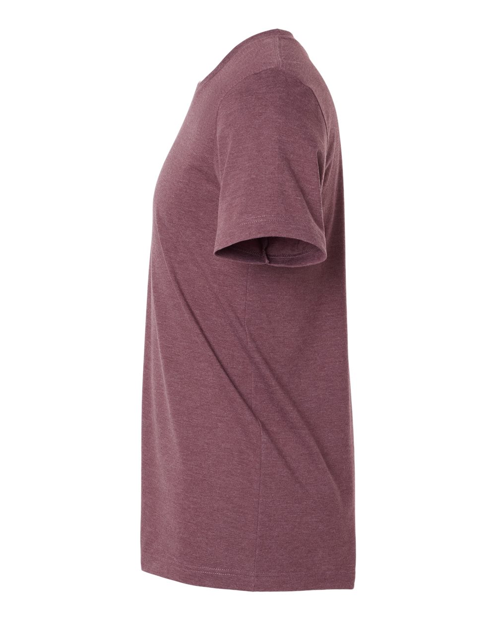 Left View of Heather Maroon Combed CVC T-Shirt - 602CVC