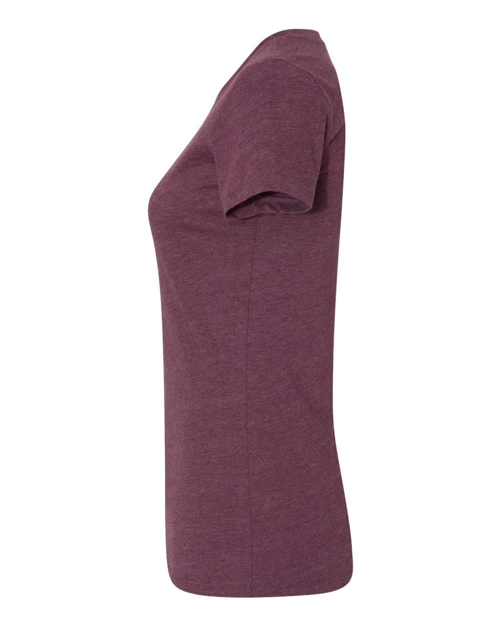 Left View of Heather Maroon Women&#39;s Slim Fit Tee - 6004