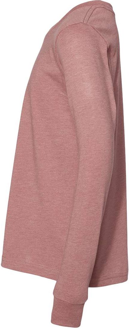 Left View of Heather Mauve Heather CVC Long Sleeve Tee - 3501CVC