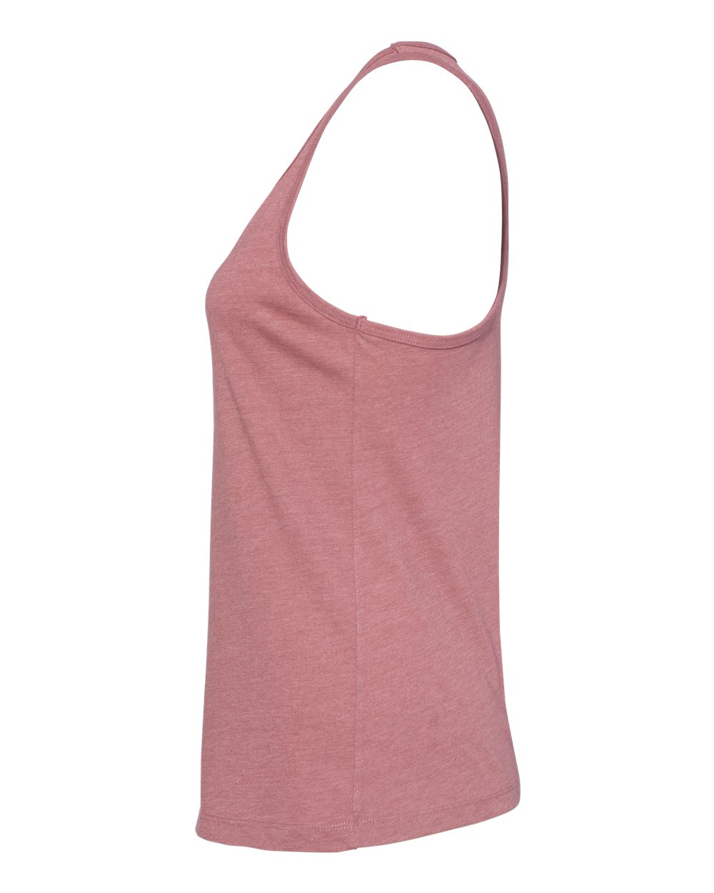 Left View of Heather Mauve Women&#39;s Jersey Racerback Tank - 6008