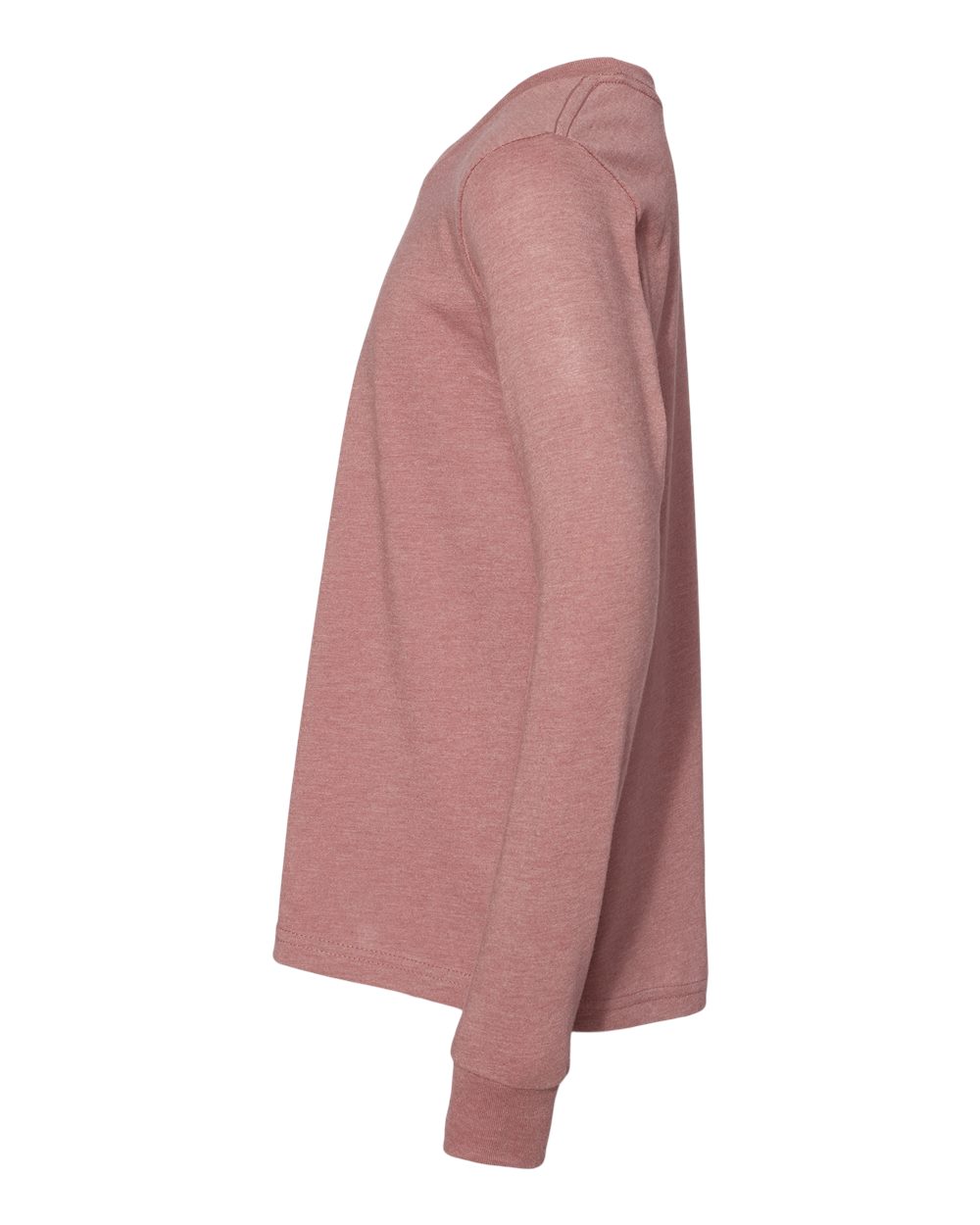Left View of Heather Mauve Youth Heather CVC Long Sleeve Tee - 3501YCVC