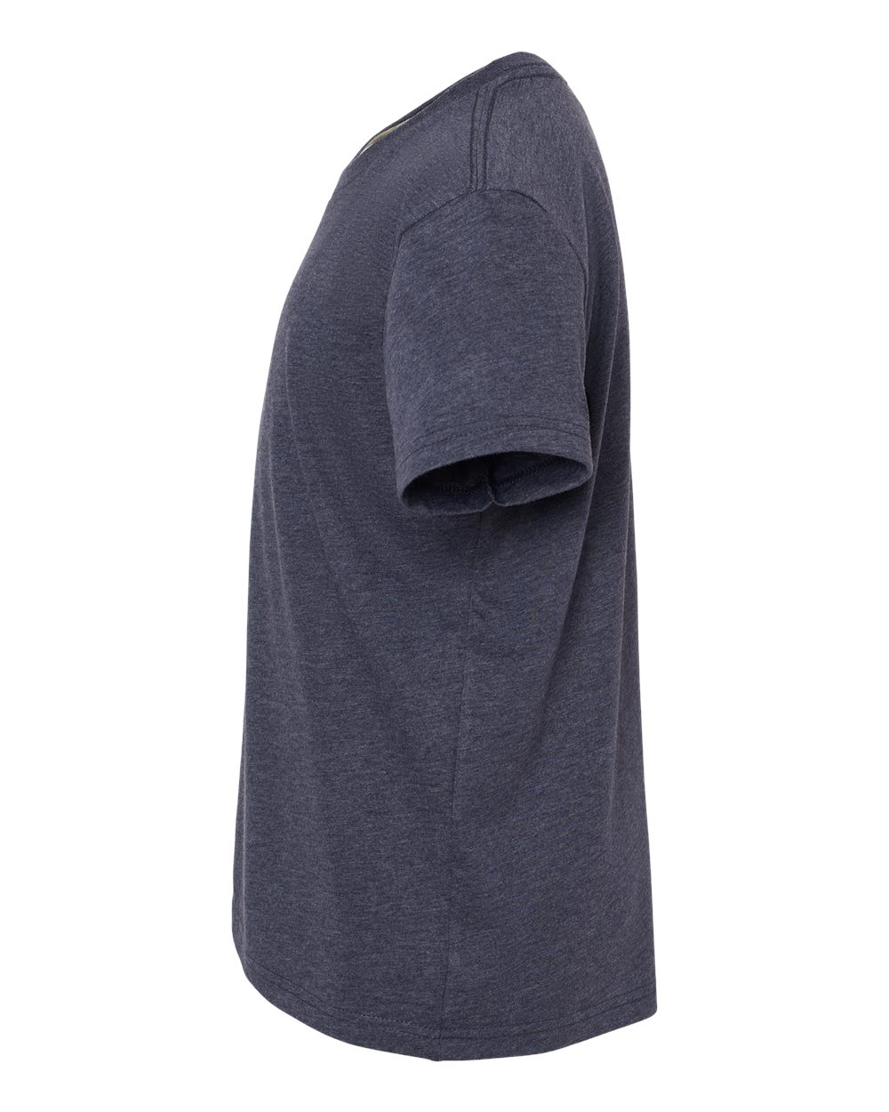 Left View of Heather Midnight Navy Youth CVC Jersey Tee - 3001YCVC