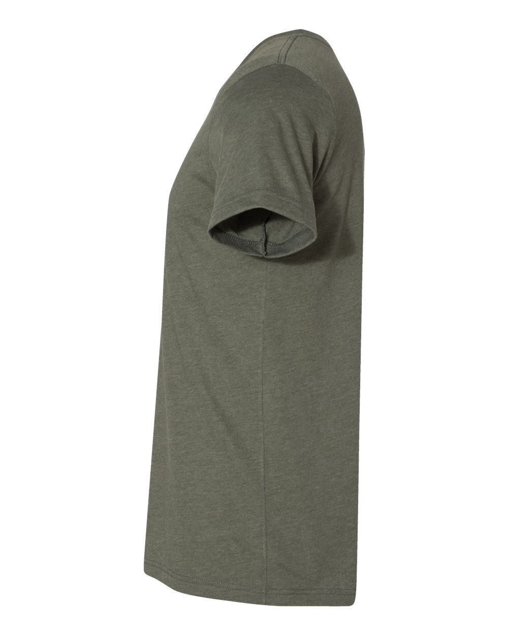 Left View of Heather Military Green CVC Jersey Tee - 3001CVC