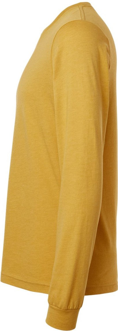 Left View of Heather Mustard Heather CVC Long Sleeve Tee - 3501CVC