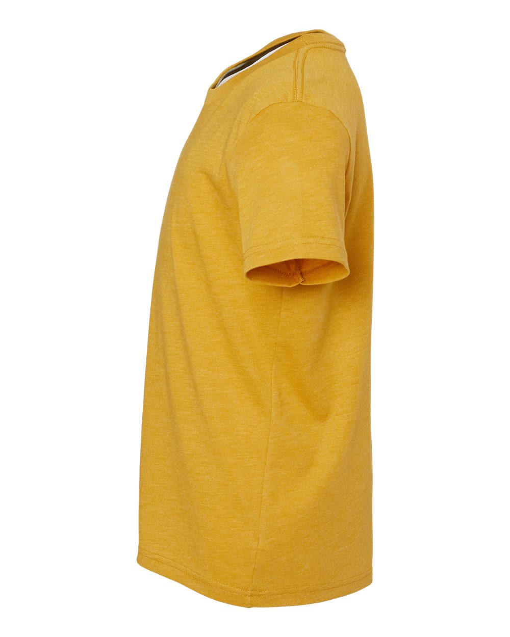 Left View of Heather Mustard Youth CVC Jersey Tee - 3001YCVC