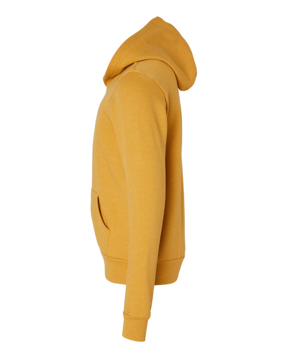 Left View of Heather Mustard Youth Sponge Fleece Hoodie - 3719Y