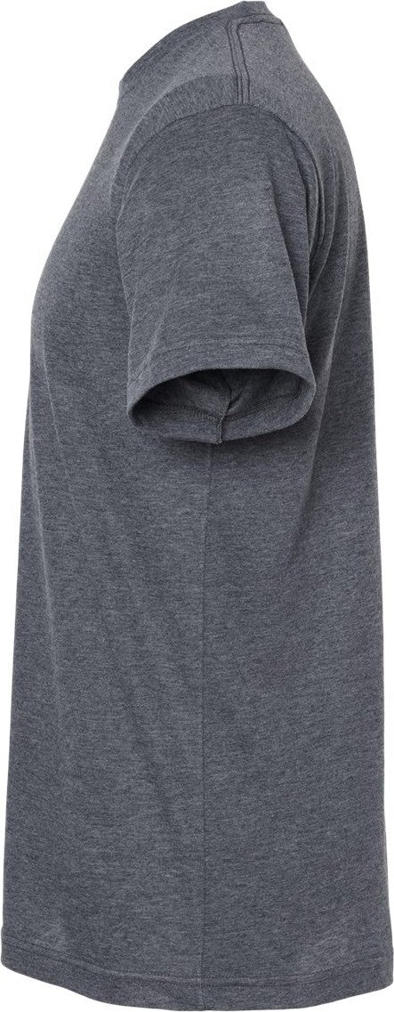 Left View of Heather Navy Poly-Rich T-Shirt - 241