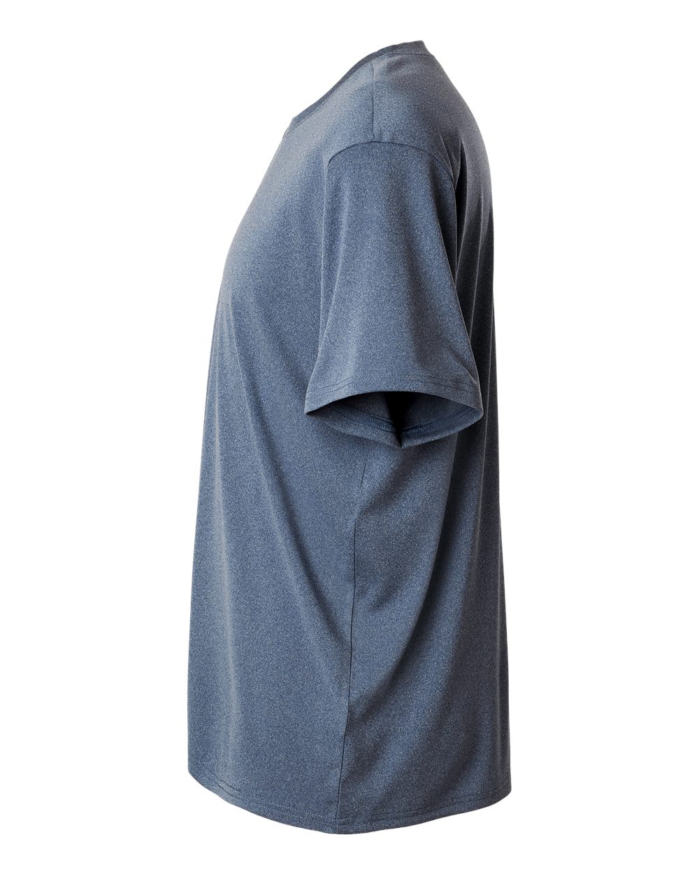 Left View of Heather Navy Pro-Lock Performance T-Shirt - 48000
