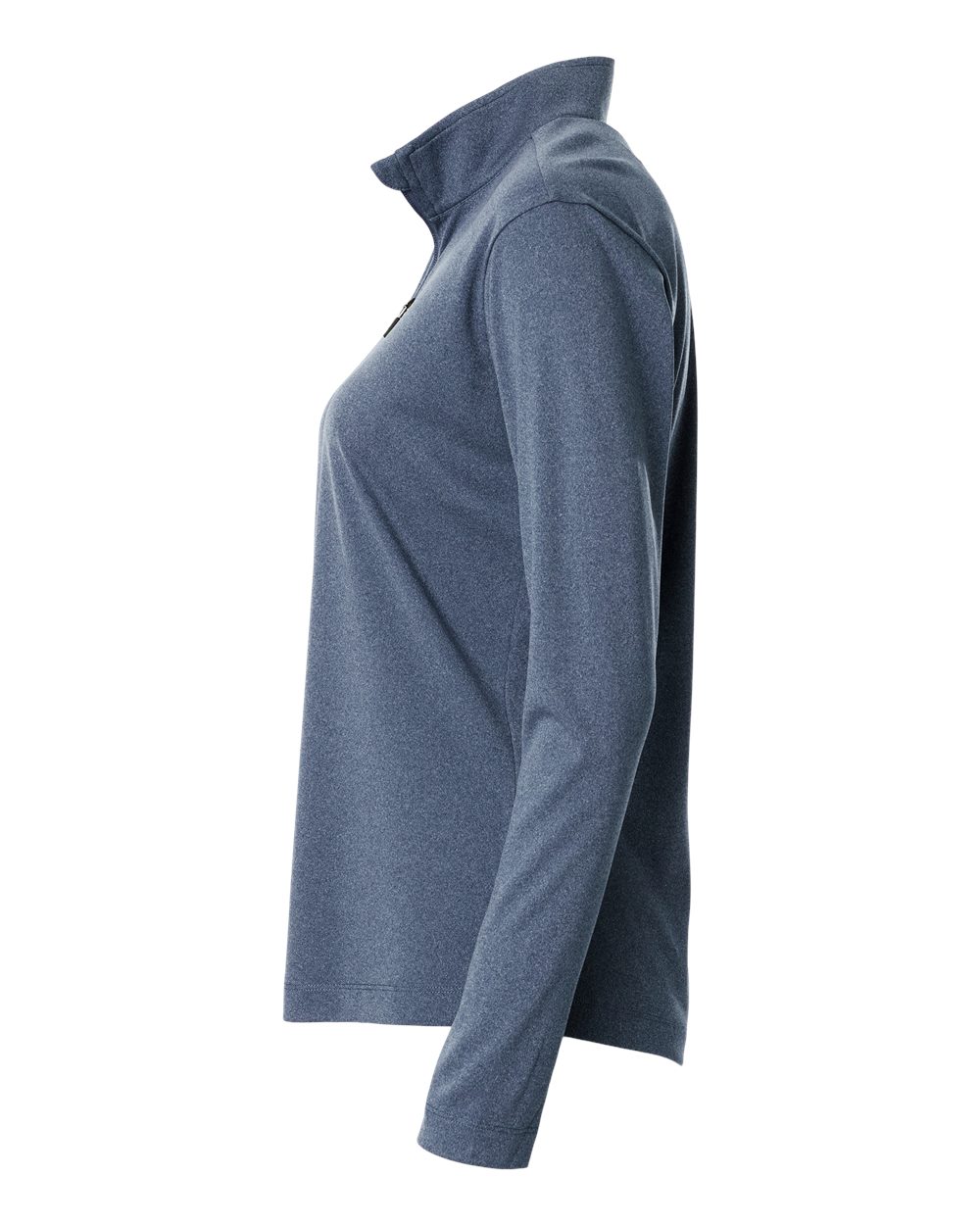 Left View of Heather Navy Pro-Lock Women&#39;s Performance Quarter-Zip Pullover - 41870L