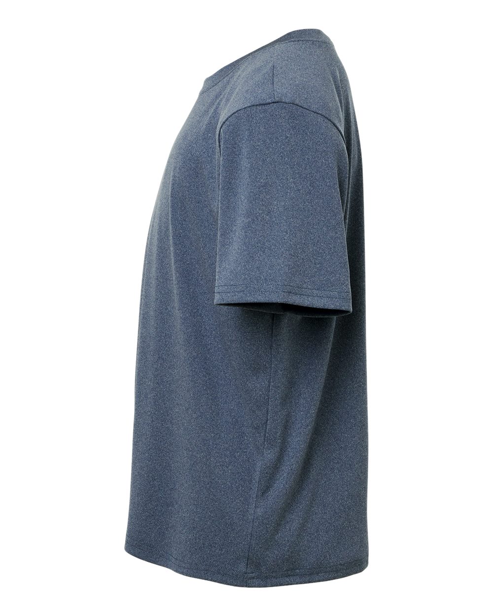Left View of Heather Navy Pro-Lock Youth Performance T-Shirt - 48000Y