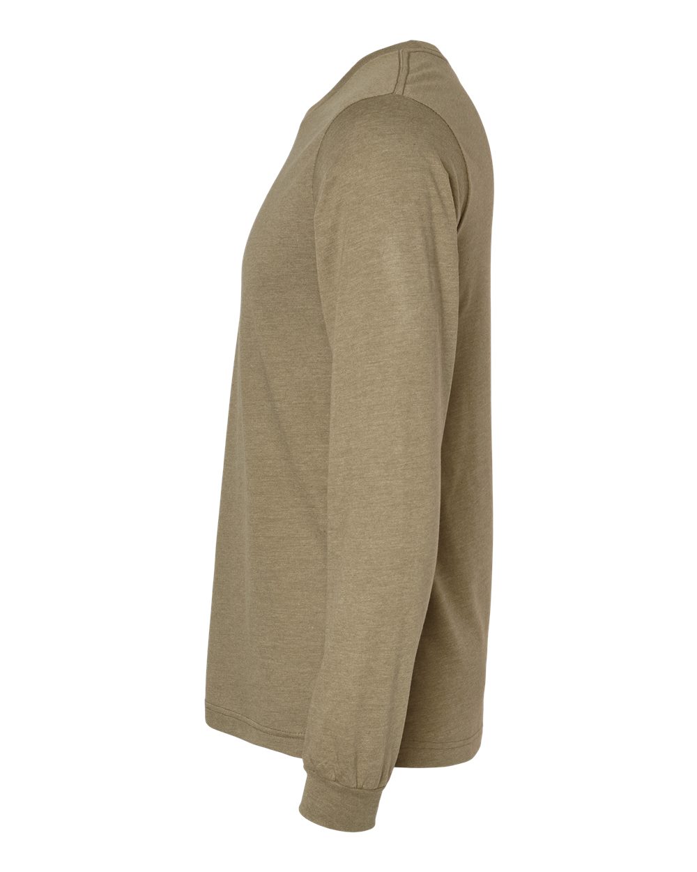 Left View of Heather Olive Heather CVC Long Sleeve Tee - 3501CVC