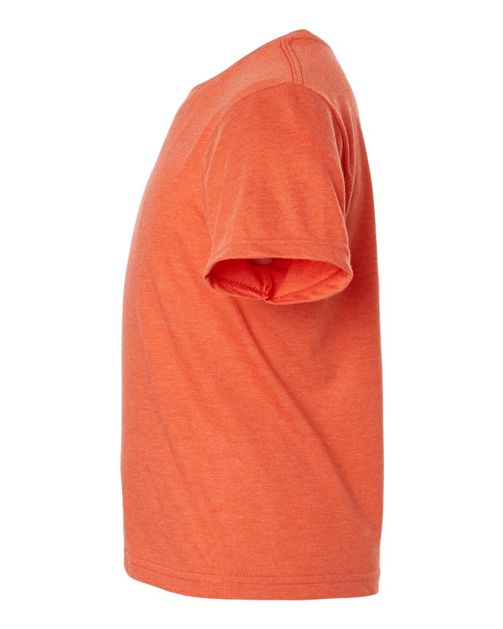 Left View of Heather Orange Youth Fine Jersey T-Shirt - 235