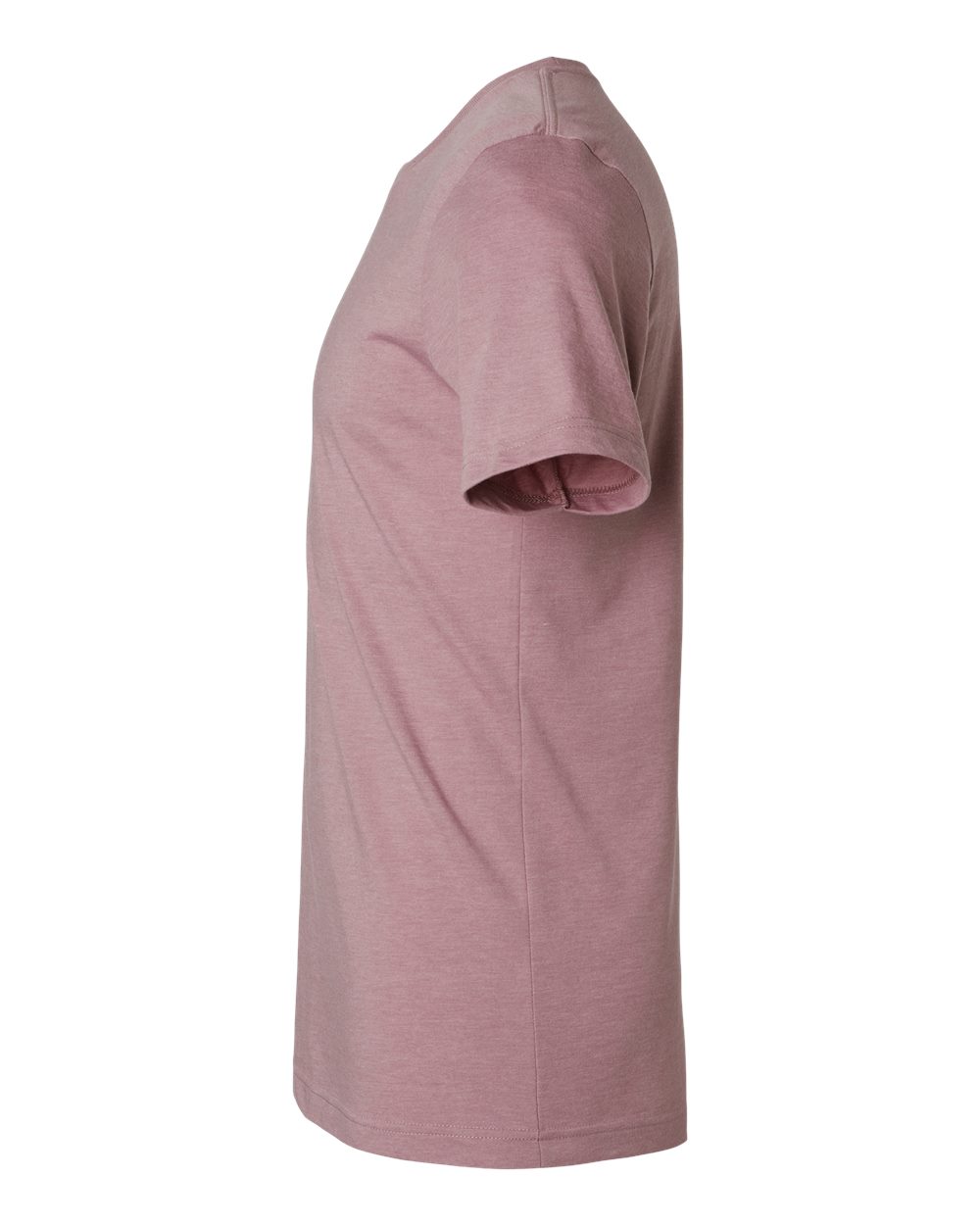 Left View of Heather Orchid Combed CVC T-Shirt - 602CVC